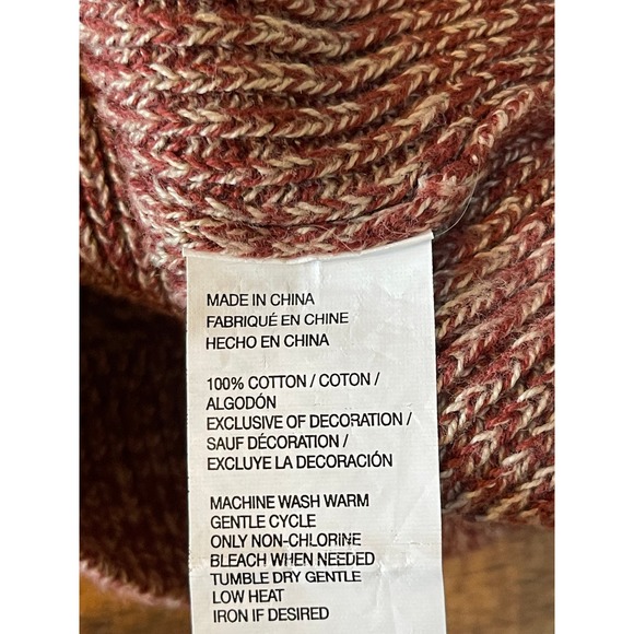 Mens‎ GH Bass Red Burgundy Heathered 100% Cotton Pullover Sweater L - Picture 6 of 6